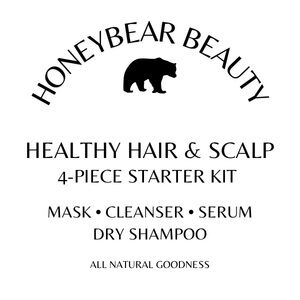 HoneyBear Beauty Healthy Hair & Scalp Kit - Mask, Shampoo, Serum & Dry Shampoo
